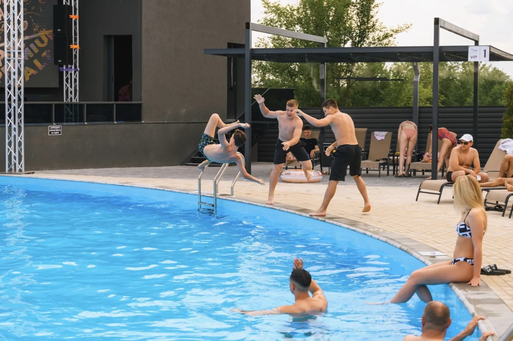 Organized group activity at Aqua Premium